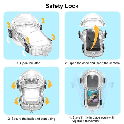 For Insta360 X5 PULUZ 60m Waterproof Sealed Diving Case, Waterproof Diving Case