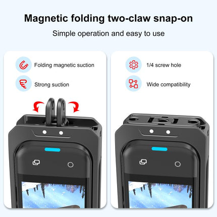 For Insta360 X5 PULUZ Metal Protective Cage Rig Housing Frame with Lens Cover, Metal Protective Cage