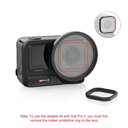 For Insta360 Ace Pro 2 PULUZ 52mm UV Lens Filter Adapter Ring with Lens Cover, For Insta360 Ace Pro 2 Filter Adapter Ring