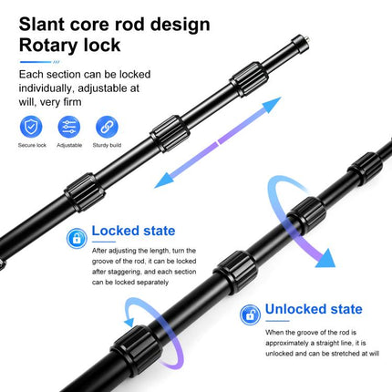 PULUZ 1.2m Aluminum Alloy Invisible Selfie Stick Anti-Shake Vlog Locking Telescopic Extension Monopod, 1.2m  Invisible Selfie Stick