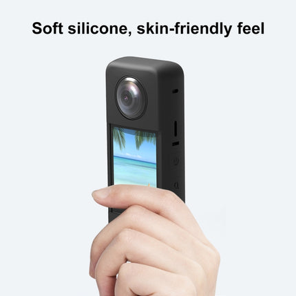 For Insta360 X3 PULUZ Silicone Protective Case with Lens Cover, Silicone Case(Black)