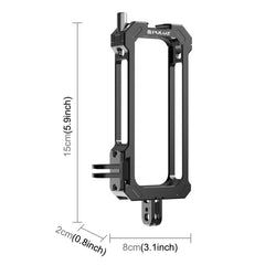 For Insta360 X3 PULUZ Metal Protective Cage Rig Housing Frame with Expand Cold Shoe Base & Tripod Adapter, Metal Cage US Stock, Metal Cage