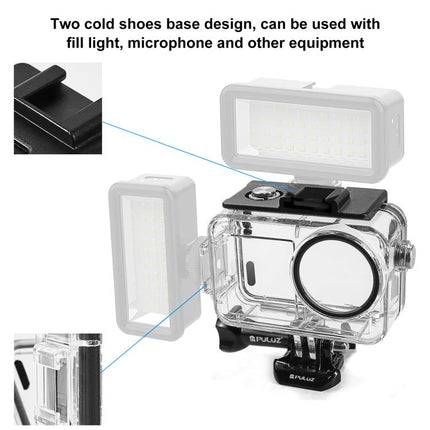 For DJI Osmo Action 5 Pro / 3 / 4 PULUZ 60m Underwater Waterproof Housing Diving Case with Cold Shoe & Buckle Basic Mount & Screw, For DJI Osmo Action 3 / 4 Waterproof Case