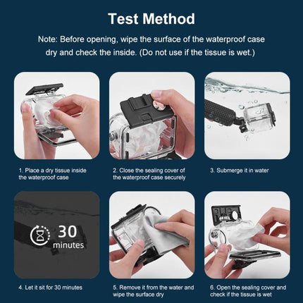 For DJI Osmo Action 5 Pro / 3 / 4 PULUZ 60m Underwater Waterproof Housing Diving Case with Cold Shoe & Buckle Basic Mount & Screw, For DJI Osmo Action 3 / 4 Waterproof Case