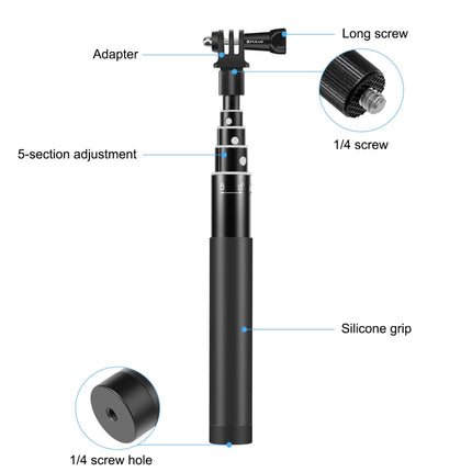PULUZ 73.5cm Metal Selfie Stick Monopod with Invisible Adapter Base & Screw for Insta360 One RS / X2 / X3 / DJI Osmo 360