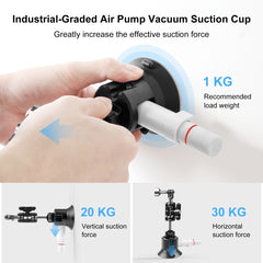 PULUZ Magic Arm with Pump Suction Cup Aluminum Alloy Mount, Magic Arm with Suction Cup Mount