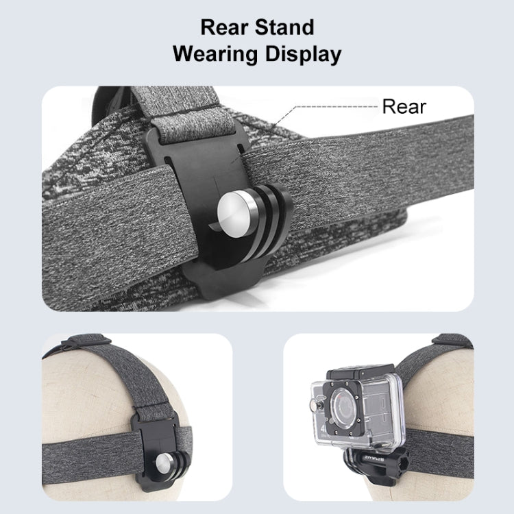 PULUZ Adjustable Head Strap Belt Mount with Phone Clamp & J Hook Mount & Long Screw, Head Strap