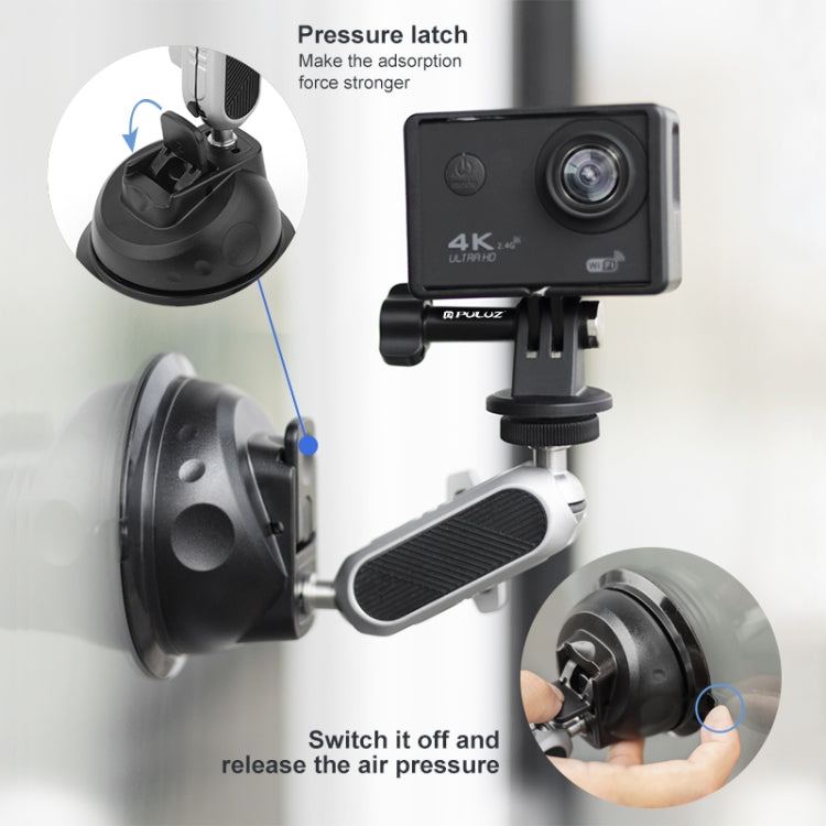 PULUZ Car Suction Cup Arm Mount with Phone Clamp & Mount Adapter & Long Screw