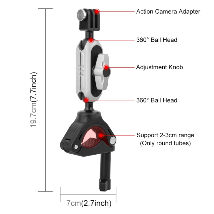 PULUZ Handlebar  Arm Mount with Phone Clamp & Mount Adapter & Long Screw