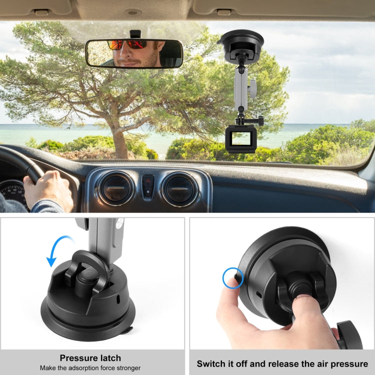 PULUZ Car Suction Cup Arm Mount with Mount Adapter & Long Screw