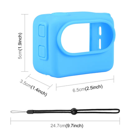 For Insta360 GO 3 PULUZ Camera Charging Case Silicone Case with Lens Cap & Strap, Silicone Case with Lens Cap(Blue)