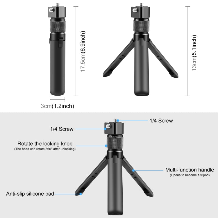 For Insta360 X3 PULUZ Rotary Handle Desktop Tripod Stand