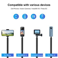 For Insta360 X3 PULUZ Rotary Handle Desktop Tripod Stand 110cm Selfie Stick Monopod, Desktop Tripod Stand 110cm Selfie Stick