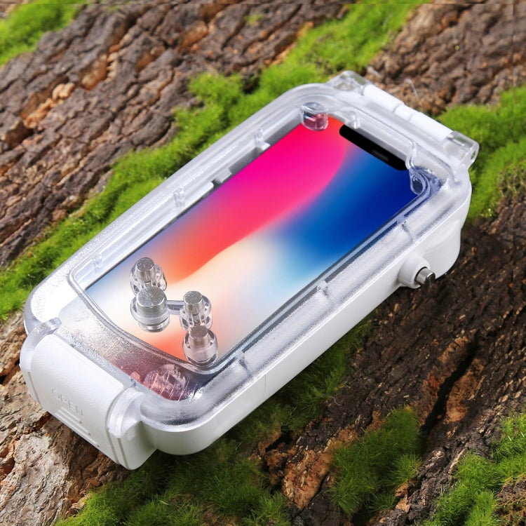 For iPhone X / XS PULUZ 40m/130ft Waterproof Diving Case, Photo Video Taking Underwater Housing Cover, For iPhone X / XS(White), For iPhone X / XS(Transparent), For iPhone X / XS(Black)