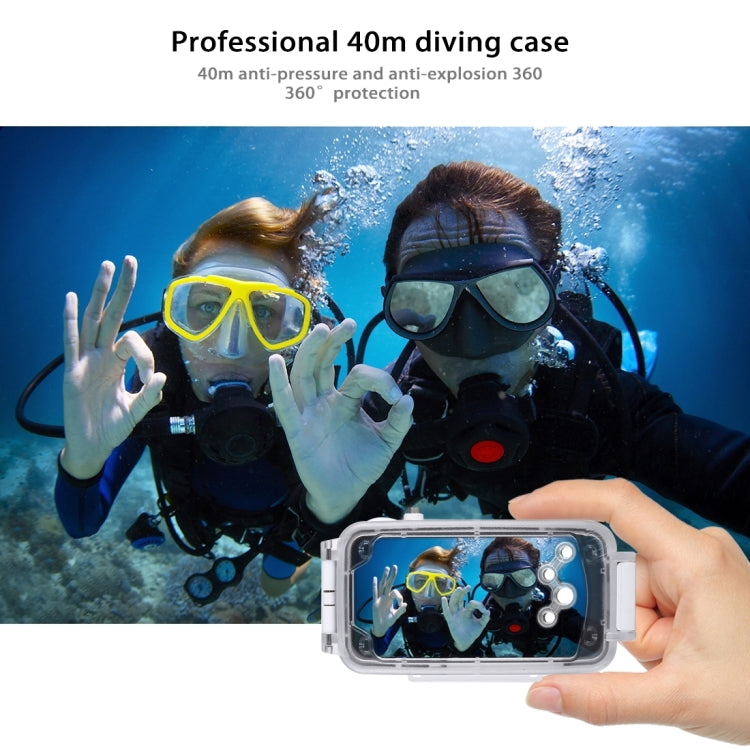 For iPhone X / XS PULUZ 40m/130ft Waterproof Diving Case, Photo Video Taking Underwater Housing Cover, For iPhone X / XS(White), For iPhone X / XS(Transparent), For iPhone X / XS(Black)