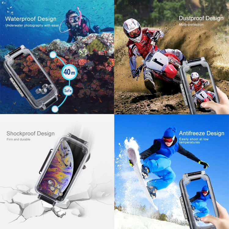 For iPhone XS Max PULUZ 40m/130ft Waterproof Diving Case, Photo Video Taking Underwater Housing Cover, For iPhone XS Max(Black), For iPhone XS Max(White), For iPhone XS Max(Transparent)