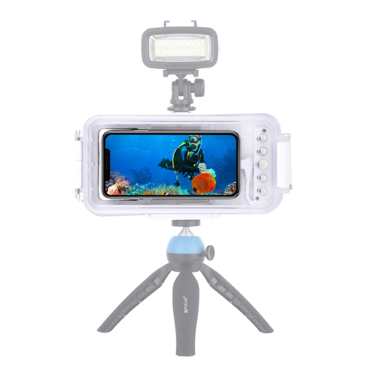 PULUZ 45m/147ft Waterproof Diving Case Photo Video Taking Underwater Housing Cover for iPhone 14 Series, iPhone 13 Series, iPhone 12 Series, iPhone 11 Series, iPhone X Series, iPhone 8 & 7, iPhone 6s, iOS 13.0 or Above Version iPhone