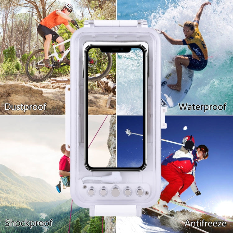 PULUZ 45m/147ft Waterproof Diving Case Photo Video Taking Underwater Housing Cover for iPhone 14 Series, iPhone 13 Series, iPhone 12 Series, iPhone 11 Series, iPhone X Series, iPhone 8 & 7, iPhone 6s, iOS 13.0 or Above Version iPhone