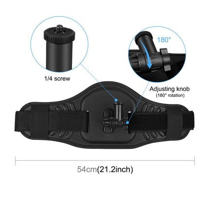 PULUZ Waist Belt Mount Strap with Selfie Stick Monopod for DJI, Insta360, GoPro and Other Action Camera, with Selfie Stick