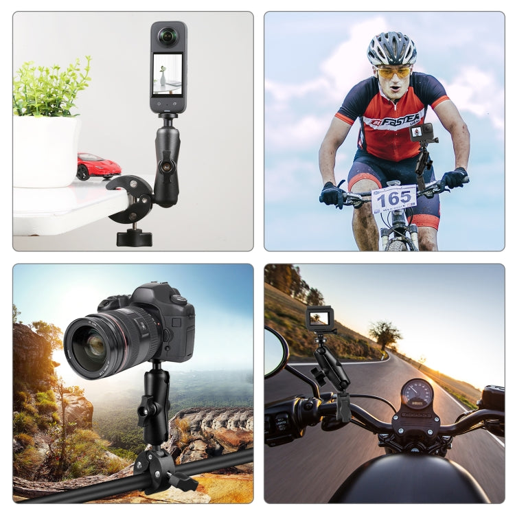 PULUZ Motorcycle Crab Clamp Handlebar Fixed Mount Holder for GoPro and Other Action Cameras