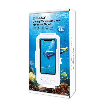 PULUZ 45m/147ft Waterproof Diving Case Photo Video Taking Underwater Housing Cover for iPhone 17 Pro / 17 / Air / 16 / 16 Pro / 15 / 15 Pro, Galaxy, Huawei, Xiaomi, Google Android OTG Smartphones with Type-C Port