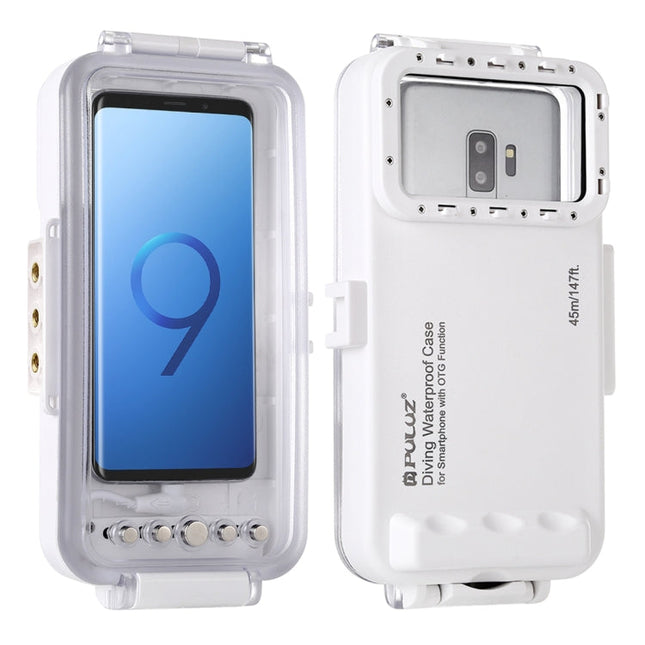 PULUZ 45m/147ft Waterproof Diving Case Photo Video Taking Underwater Housing Cover for iPhone 17 Pro / 17 / Air / 16 / 16 Pro / 15 / 15 Pro, Galaxy, Huawei, Xiaomi, Google Android OTG Smartphones with Type-C Port
