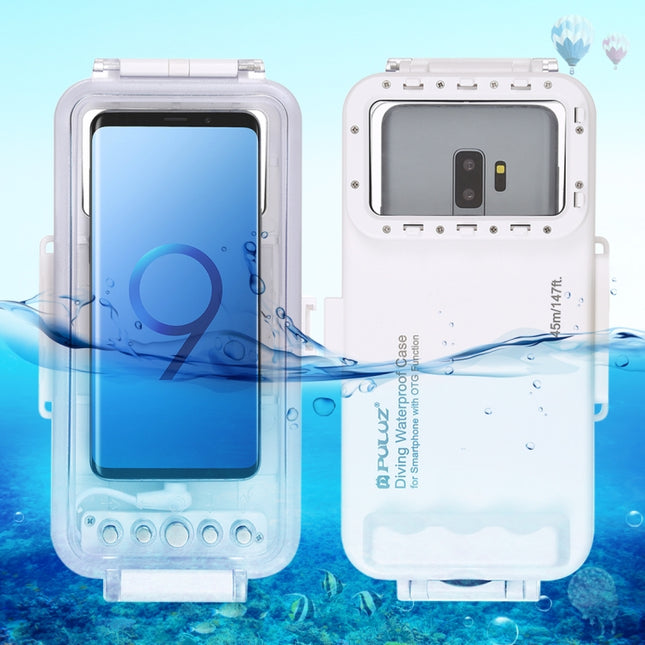 PULUZ 45m/147ft Waterproof Diving Case Photo Video Taking Underwater Housing Cover for iPhone 17 Pro / 17 / Air / 16 / 16 Pro / 15 / 15 Pro, Galaxy, Huawei, Xiaomi, Google Android OTG Smartphones with Type-C Port, Universal Case for Type-C Port Phones