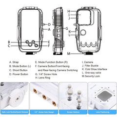PULUZ 40m/130ft Waterproof Diving Case for iPhone 16 / 15 / 15 Pro / 14 / 14 Pro / 13 / 13 Pro / 12 / 12 Pro, with One-way Valve Photo Video Taking Underwater Housing Cover