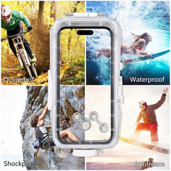 PULUZ 40m/130ft Waterproof Diving Case for 15 Pro Max / 15 Plus / iPhone 14 Plus / 14 Pro Max / 13 Pro Max / 12 Pro Max / 11 Pro Max, with One-way Valve Photo Video Taking Underwater Housing Cover