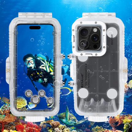 For iPhone 16 Pro PULUZ 40m/130ft Waterproof Diving Case Photo Video Taking Underwater Housing Cover