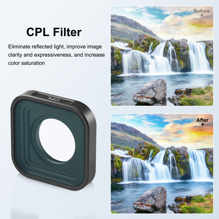 PULUZ Action Camera CPL Lens Filter For GoPro Hero11 Black / Hero11 Black mini / HERO10 Black / HERO9 Black, CPL