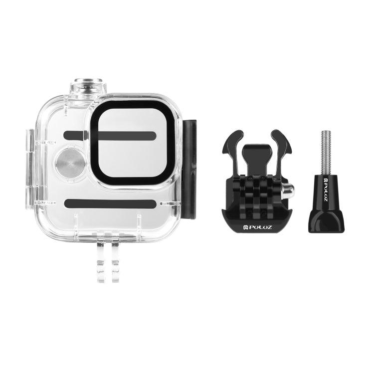 For GoPro Hero11 Mini Black PULUZ 40m Waterproof Housing Protective Case with Buckle Basic Mount & Screw