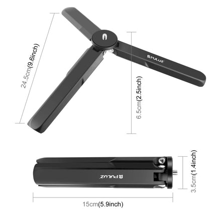 For DJI Osmo Pocket 3 PULUZ Aluminum Alloy Metal Tripod