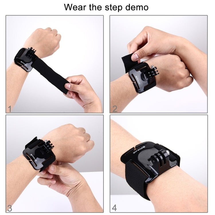 PULUZ Adjustable Wrist Strap Mount for GoPro, Insta360, DJI and Other Action Cameras, Strap Length: 28.5cm