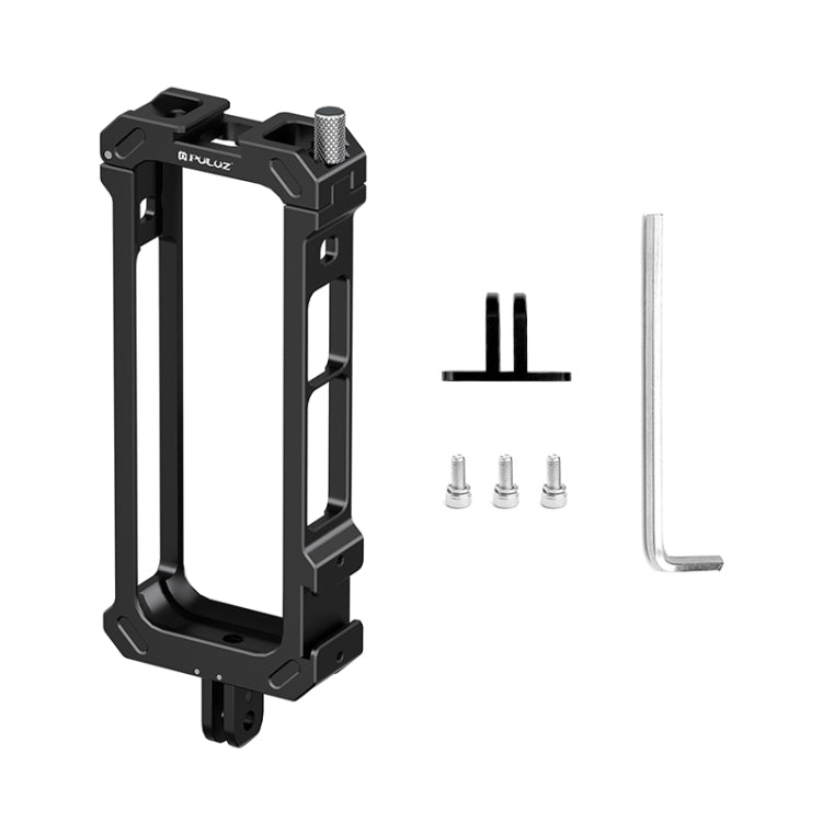 For Insta360 X4 PULUZ Metal Protective Cage Rig Housing Frame with Expand Cold Shoe Base & Tripod Adapter