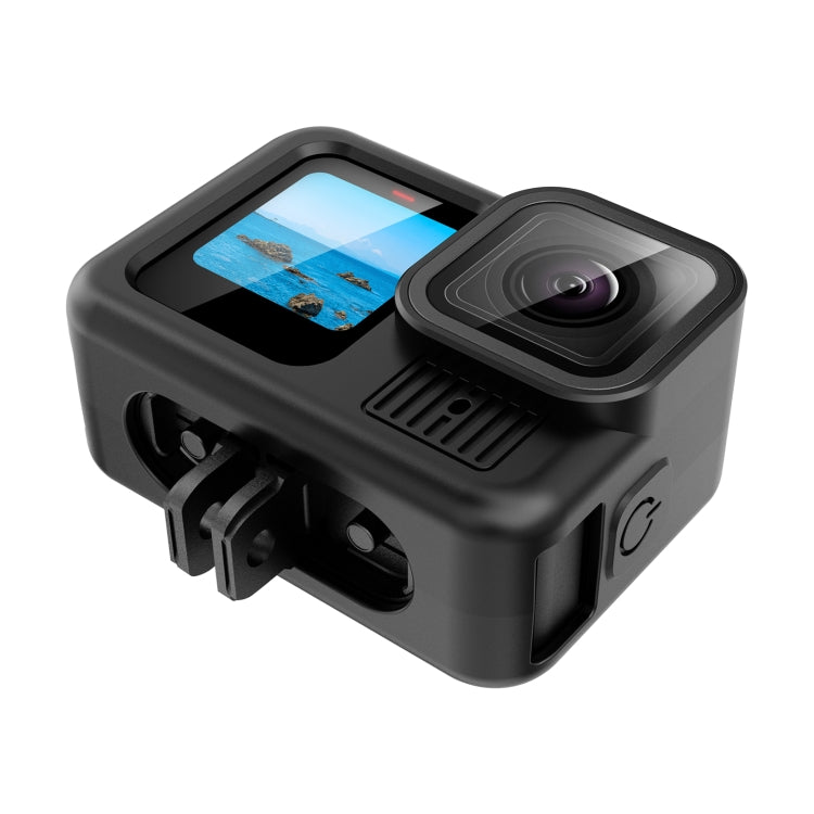 For GoPro HERO13 Black PULUZ Silicone Protective Case Side Interface Cover with Wrist Strap & Lens Cover