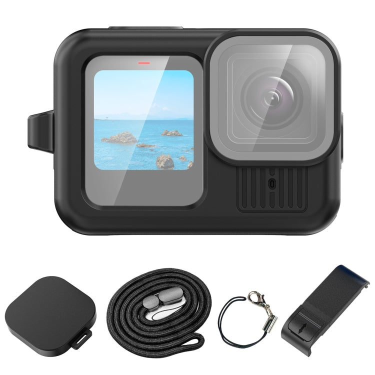 For GoPro HERO13 Black PULUZ Silicone Protective Case Side Interface Cover with Wrist Strap & Lens Cover