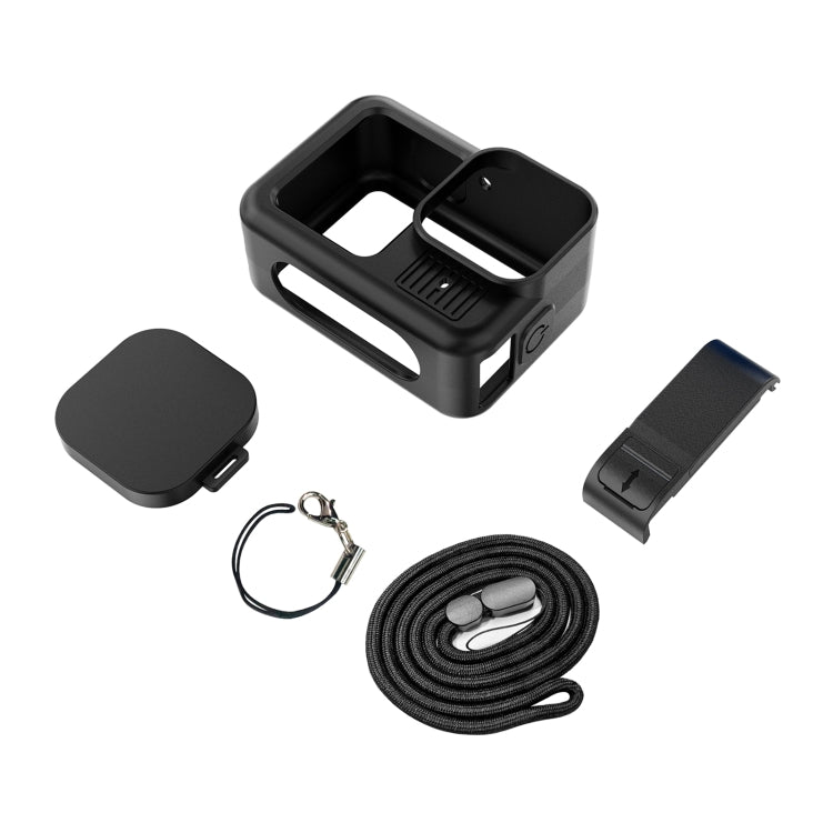 For GoPro HERO13 Black PULUZ Silicone Protective Case Side Interface Cover with Wrist Strap & Lens Cover