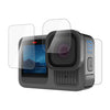 For GoPro HERO13 Black PULUZ 3 in 1 Lens and Front  Back Screen 9H 2.5D Tempered Glass Film