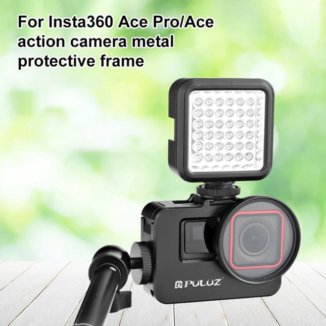 For Insta360 Ace Pro / Ace PULUZ Metal Rabbit Cage Adapter Frame with 52mm UV Filter & Adapter Ring, For Insta360 Ace Meta Cage 2
