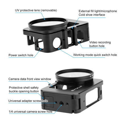 For Insta360 Ace Pro / Ace PULUZ Metal Rabbit Cage Adapter Frame with 52mm UV Filter & Adapter Ring, For Insta360 Ace Meta Cage 2