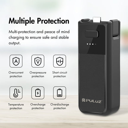 For DJI Osmo Pocket 3 PULUZ High-Capacity 2800mAh Battery Grip