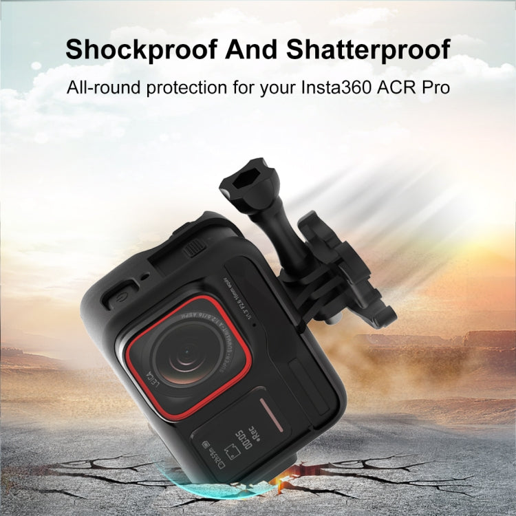 For Insta360 Ace Pro PULUZ Plastic Cage Expansion Adapter Frame with Cold Shoe Base