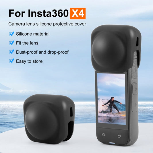 For Insta360 X4 PULUZ Silicone Protective  Lens Cover, Lens Cover