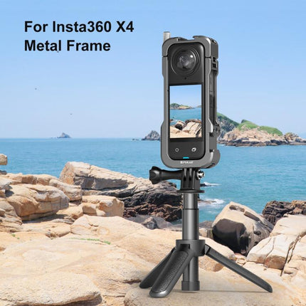 For Insta360 X4 PULUZ Metal Protective Cage Rig Housing Frame with Lens Cover, For Insta360 X4