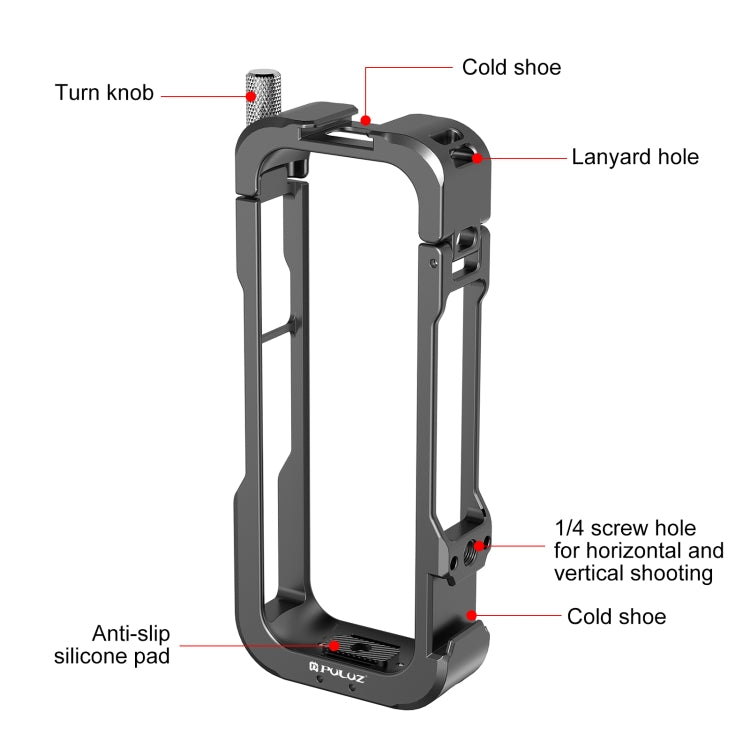 For Insta360 X4 PULUZ Metal Protective Cage Rig Housing Frame with Lens Cover