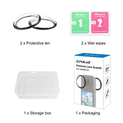 For Insta360 X4 PULUZ Rotation Optical Glass Lens Guard  Protective Cover, For Insta360 X4 Glass Lens Guard
