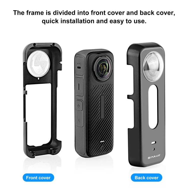 For Insta360 X4 PULUZ Metal Protective Cage Rig Housing Frame with Lens Protector