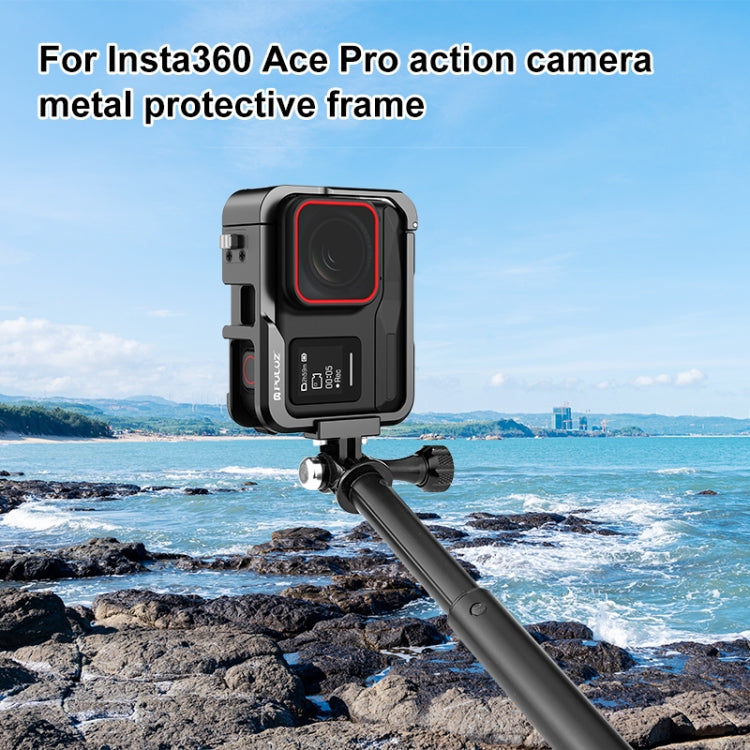 For Insta360 Ace Pro PULUZ Metal Protective Cage Adapter Frame