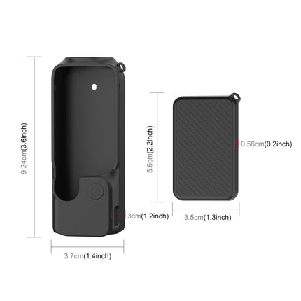For DJI OSMO Pocket 3 PULUZ  2 in 1 Silicone Cover Case Set with Strap, Silicone Cover(Black)